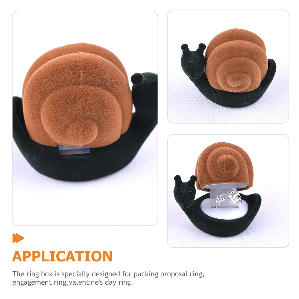 

Creative Snail Shaped Ring Box Smooth Fine Workmanship Jewelry Packaging for Proposal Engagement Wedding Ceremony Present
