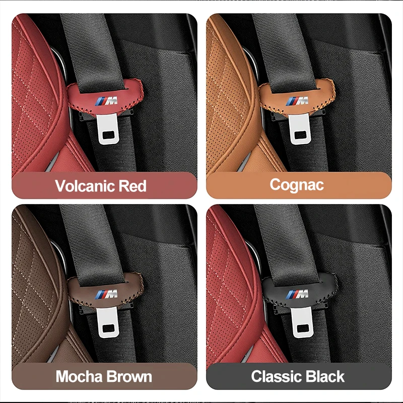 Car Leather Seat Safety Belt Buckle Cover Decoration For BMW M E60 X1 G20 E46 E90 E92 F30 F10 E46 G30 F20 X5 E70 E39 E36 E87 E28