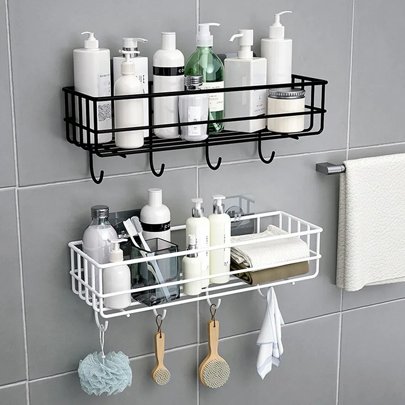 

Bathroom Shelf Metal Corner Shelf Storage Rack Stainless Steel Punch-Free Firm Shower Kitchen Fitted Wall Storage Organizer Rack