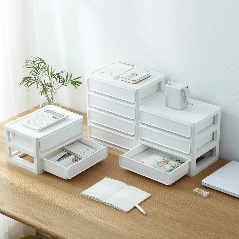 Japanese Simple Desktop Drawer Storage Box Multi-layer Household Office Stationery Cosmetics Sundries Storage Box A5 File Boxes