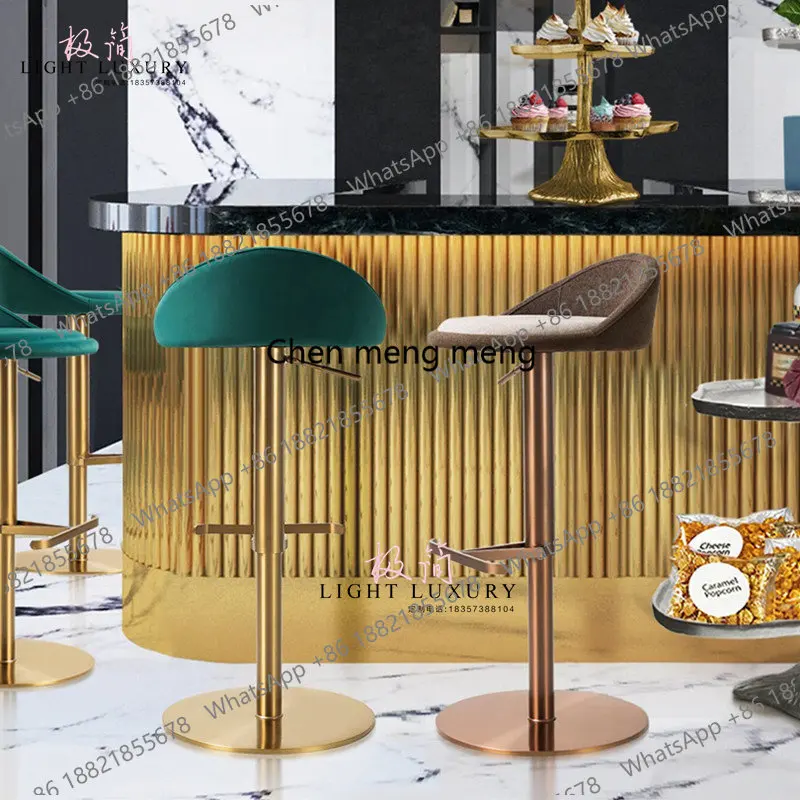Italian light luxury lifting household rotating high stool modern simple island chair designer bar chair