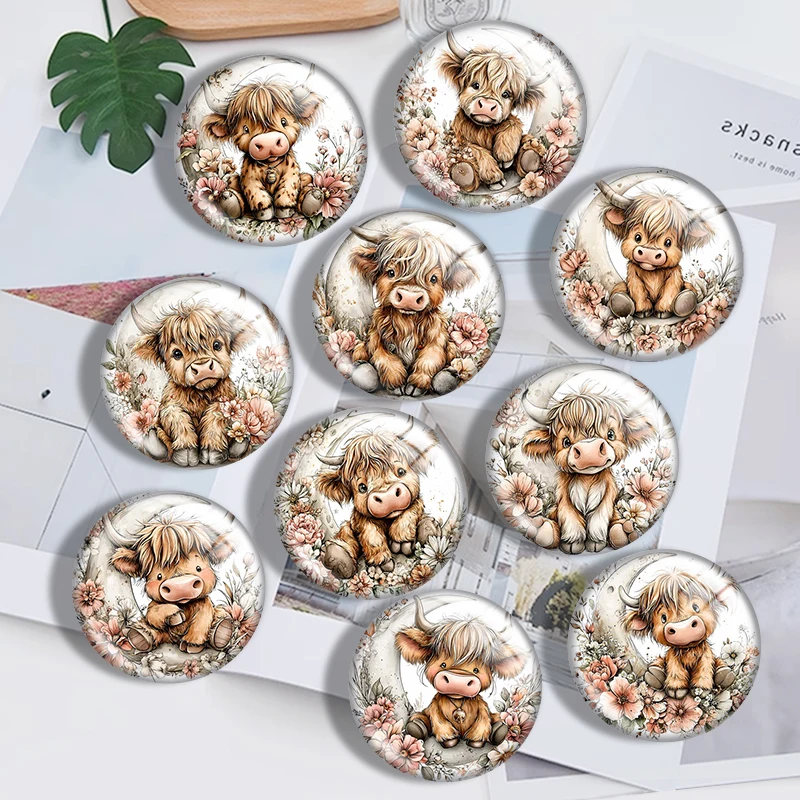

Floral baby animal mix 12mm/18mm/20mm/25mm Round photo glass cabochon demo flat back Making findings