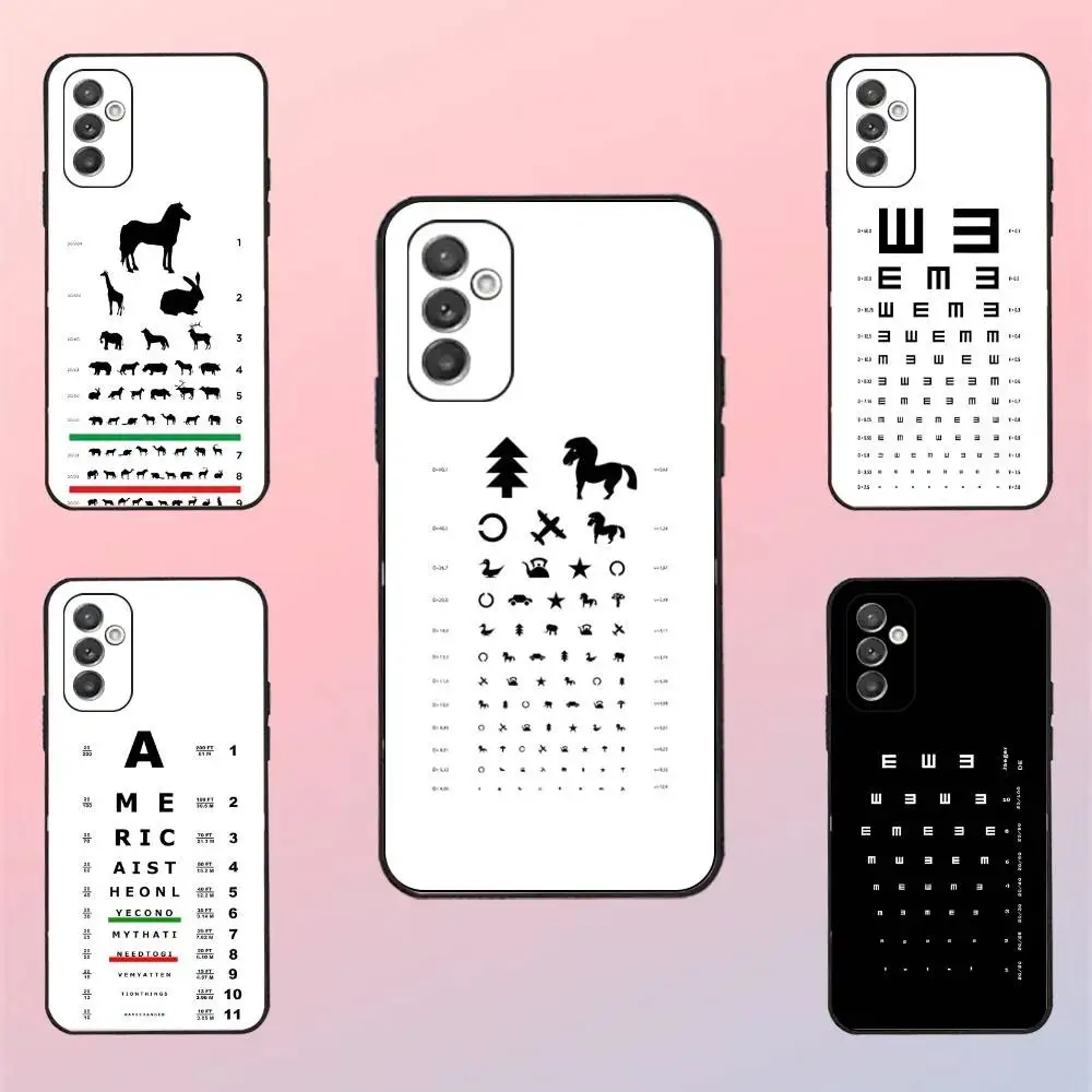 

Medical Eye Vision Chart Phone Case For Samsung S 25,24,23,22,30,21,10,9,Ultra,Plus,Lite,FE,4,5 G Black Soft Case