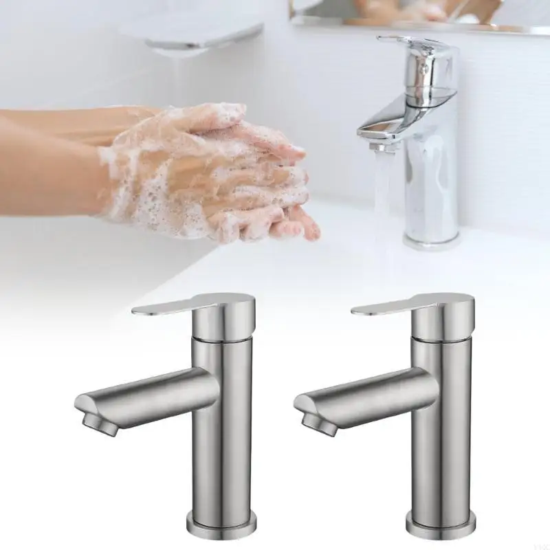 Praktische badkamer wastafel Tap enkele mixer handig voor warm en koud water met stevige roestvrijstalen cartridges y4qc