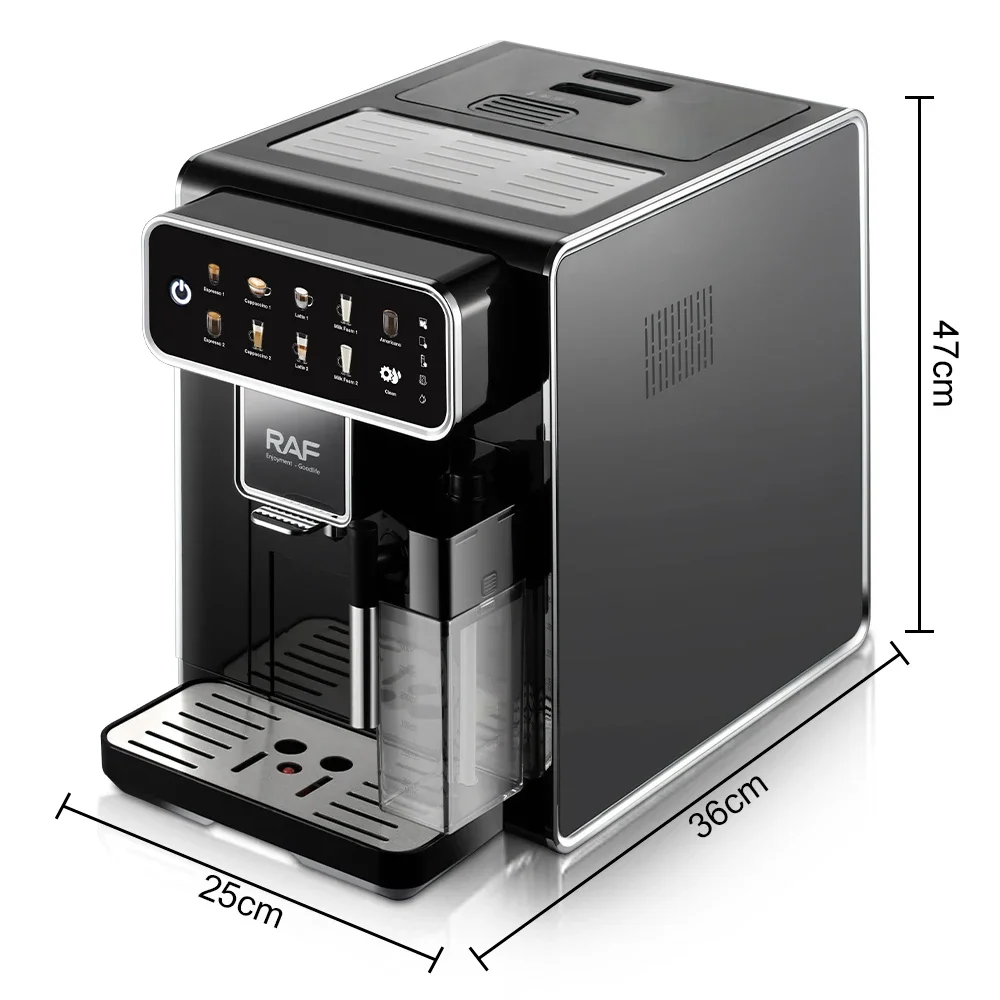 RAF-cafeteiras inteligentes automáticas completas, máquina de café expresso, cappuccino latte, tanque de leite, novo, comercial