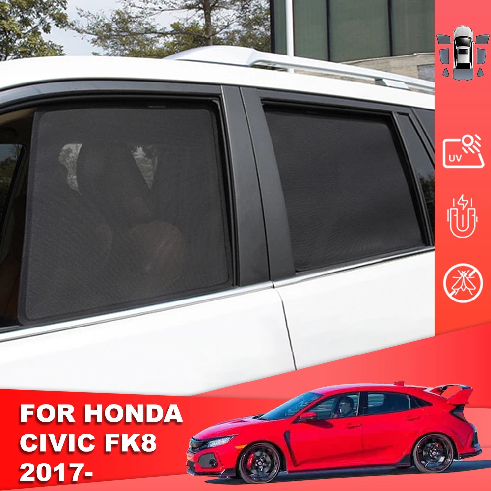 

For Honda Civic FK8 FK7 Hatchback 2016-2021 Magnetic Car Sunshade Front Windshield Curtain Rear Side Baby Window Sun Shade Visor