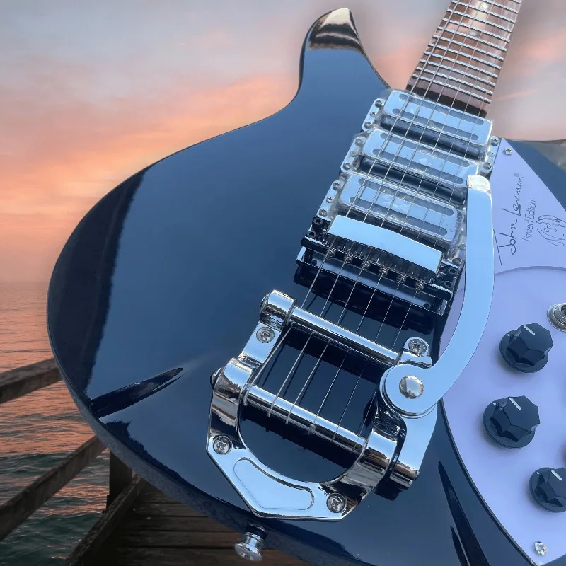 Glossy Black 325 Style 6‑String Electric Guitar Three Single Pickups System Pop Rock Stage Limited Signature Edition Guitar