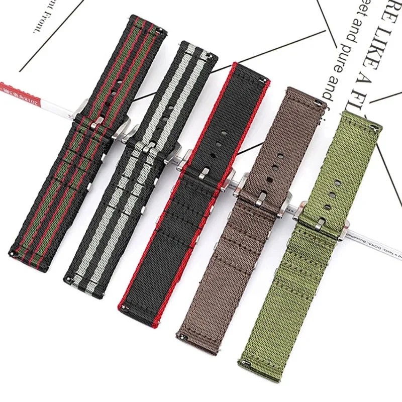 18mm 20mm 22mm 24mm Nylon Watch Strap Quick Release Cancas Watch Band Universal Women Men Bracelet Sport Wristband