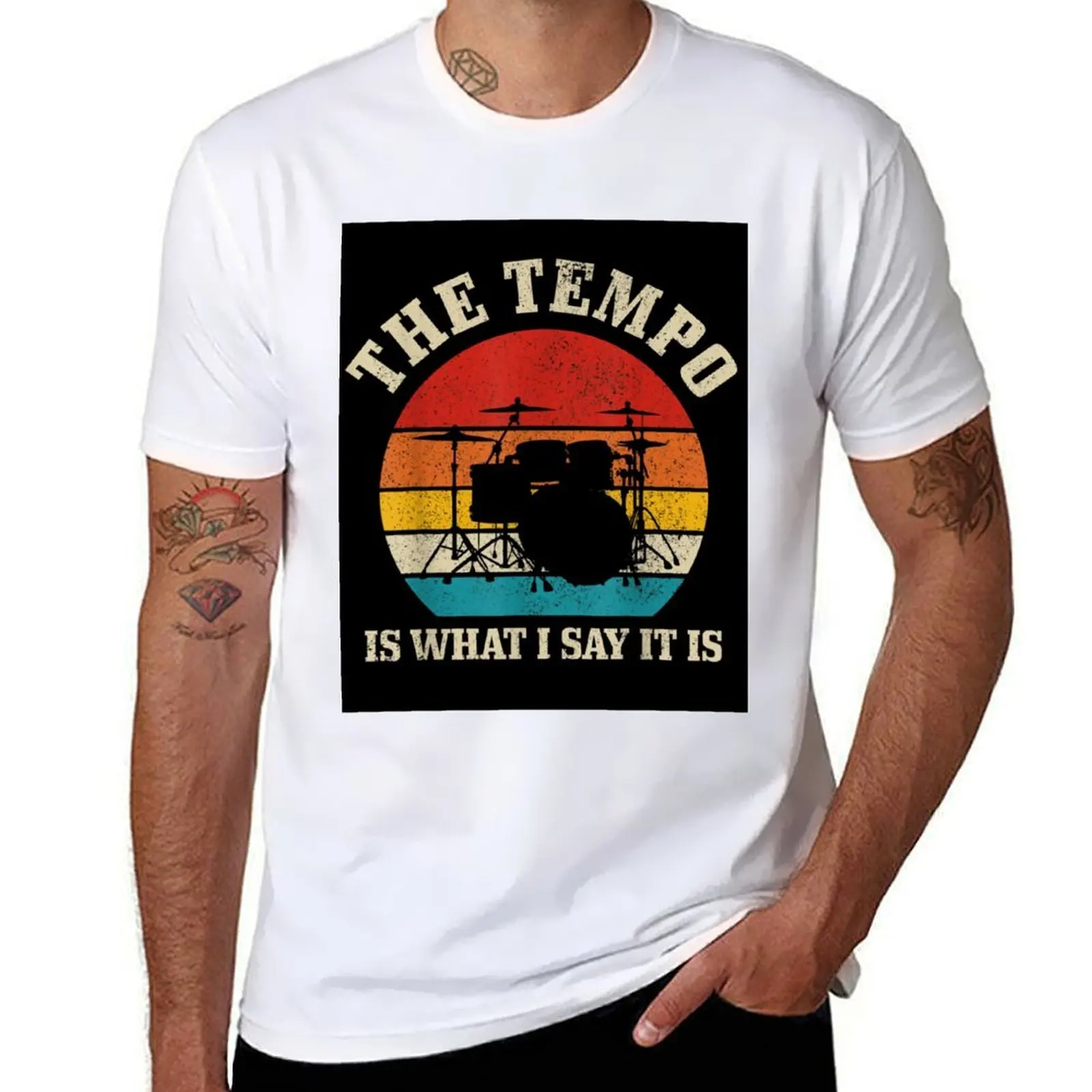 

the tempo is whatever I say It is funny Drummer shirt best gift for Musician T-Shirt anime t shirts for man T-Shirt