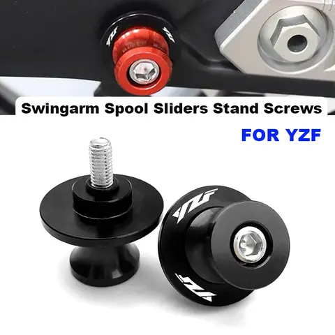 YAMAHA YZF R1 R3 R6 R7 R25 R125 R1M YZFR1 YZFR3 YZFR6 YZFR7 오토바이 액세서리 6MM 스윙 암 스풀 슬라이더 스탠드 나사
