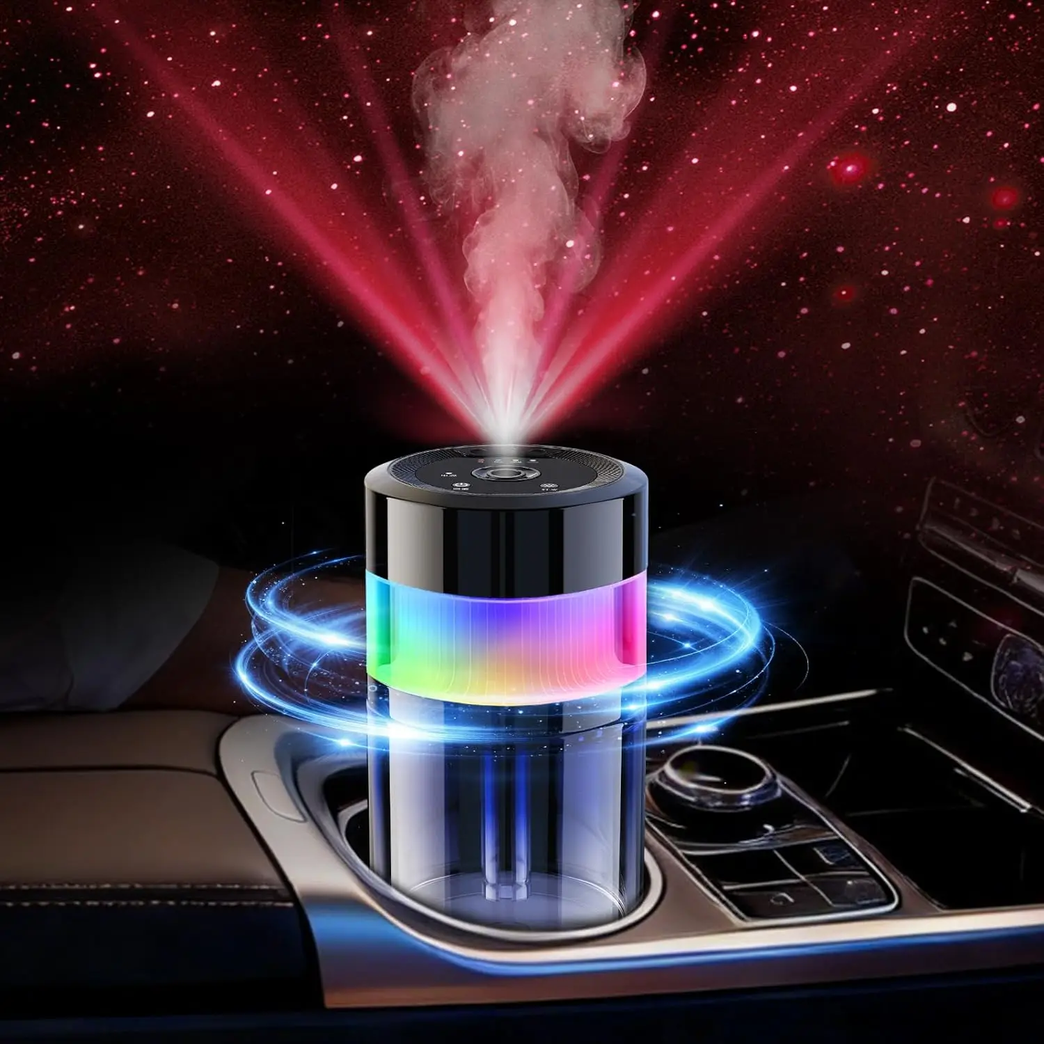 

Smart Car Air Freshener - 4 Adjustable Mist Modes Car Air Freshener Diffuser with Starry Sky Projection Auto