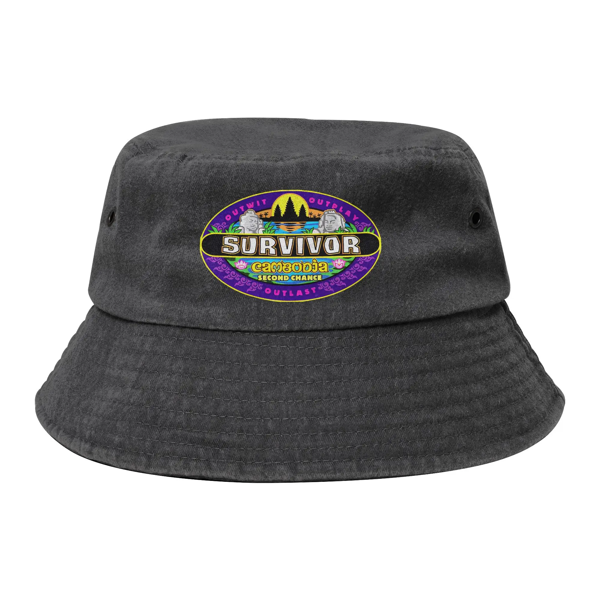 Summer Adventure Game TV Show S-Survivors Bucket Hat Unisex Distressed Washed Hot Sun Hat Cambodia Second Bob Hat Fishing Hat