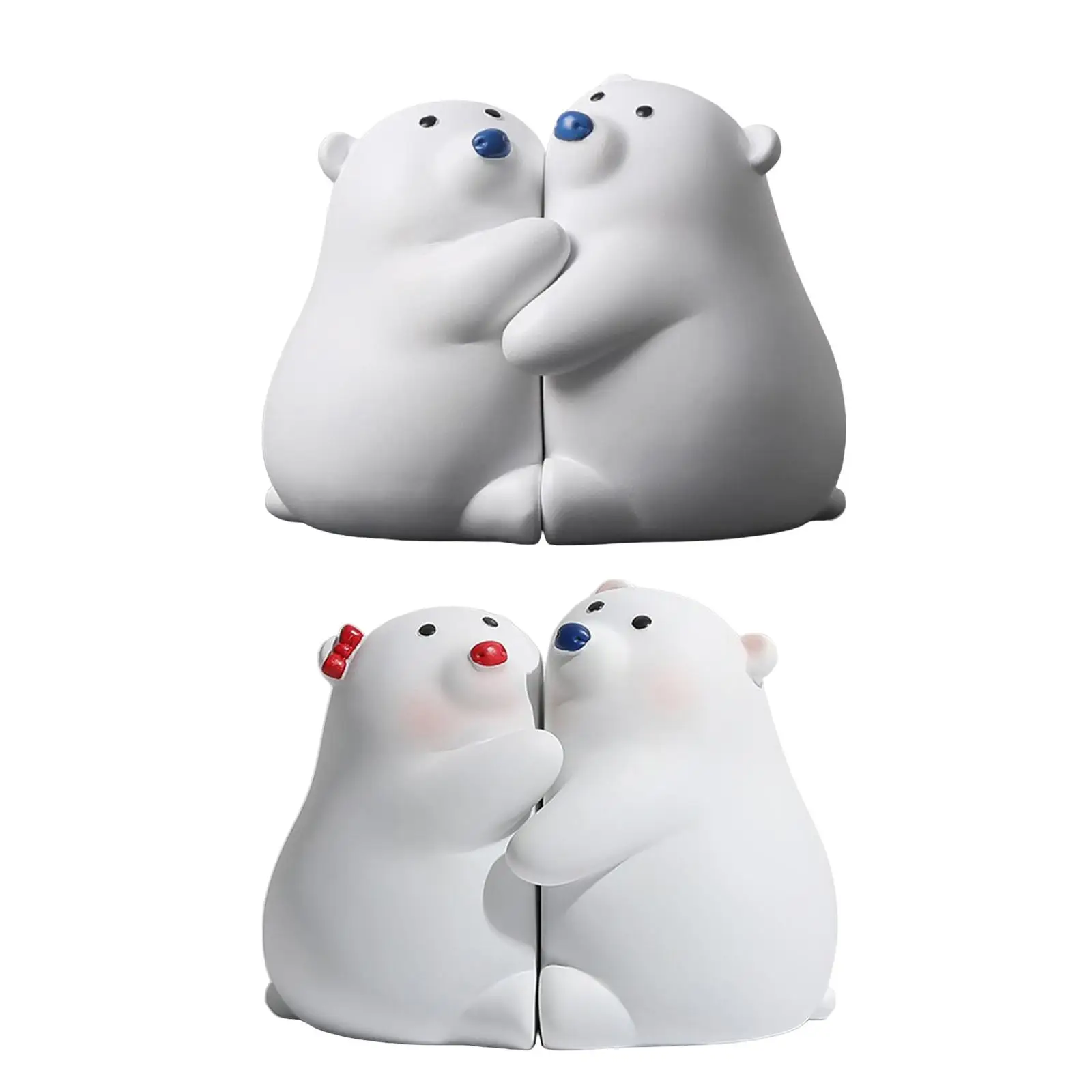 

2x Hugging Bear Bookends Tabletop Decorations Animal Figurines Adorable Bear