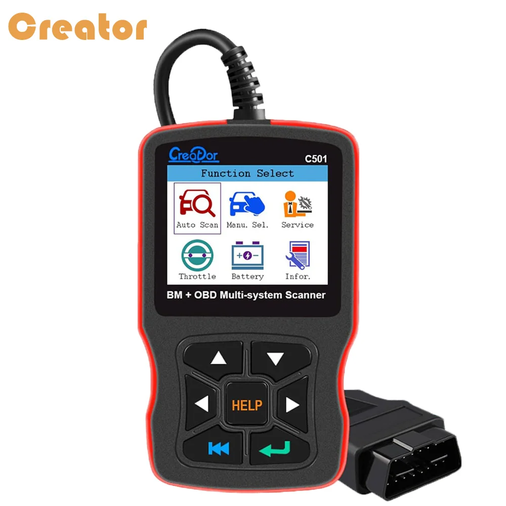 Creator C501 OBD2 Scanner EPB ABS SRS DPF Oil Reset All Systems Car Full Scan Tool OBD2 EOBD Diagnostic Read Erase Code Reader
