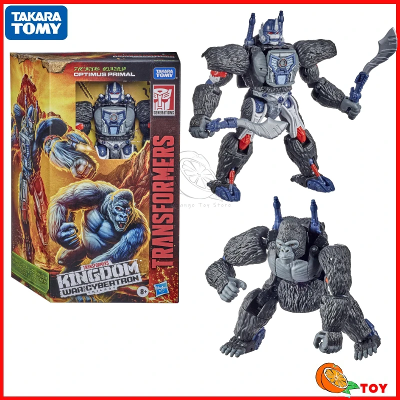 ในสต็อก Takara Tomy Transformers ของเล่น Kingdom WFC-K8 Optimus Primal รุ่นหุ่นยนต์คอลเลกชันตัวเลขการกระทําของเล่นของขวัญงานอดิเรก