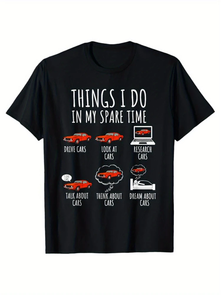 

with car and mechanic enthusiast pattern design-100% cotton summer O-neck short sleeve casual printed men's T-shirt.