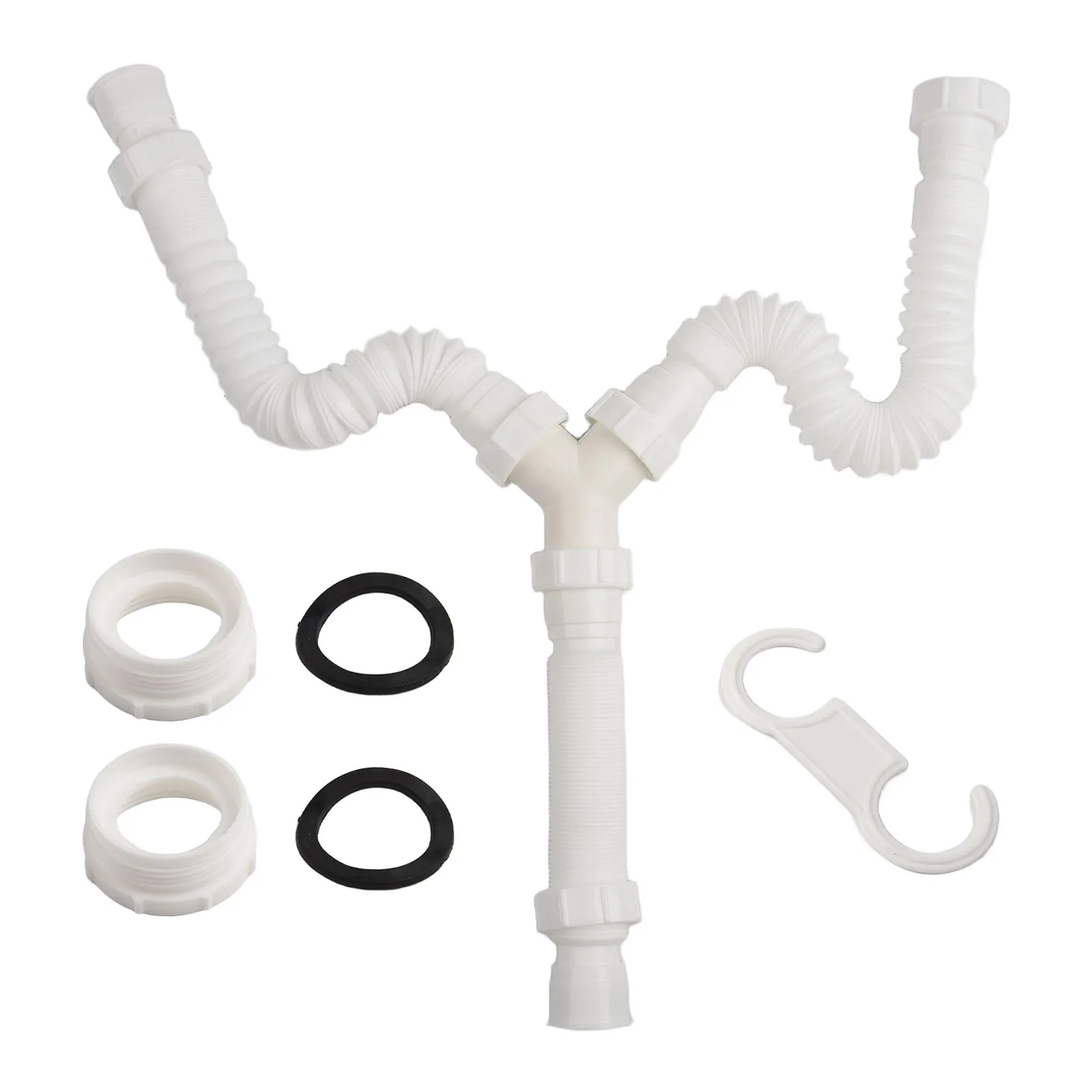 

Двойной сливной комплект для раковины, 20 см, универсальный сливной комплект для раковины, регулируемая длина 20–80 см