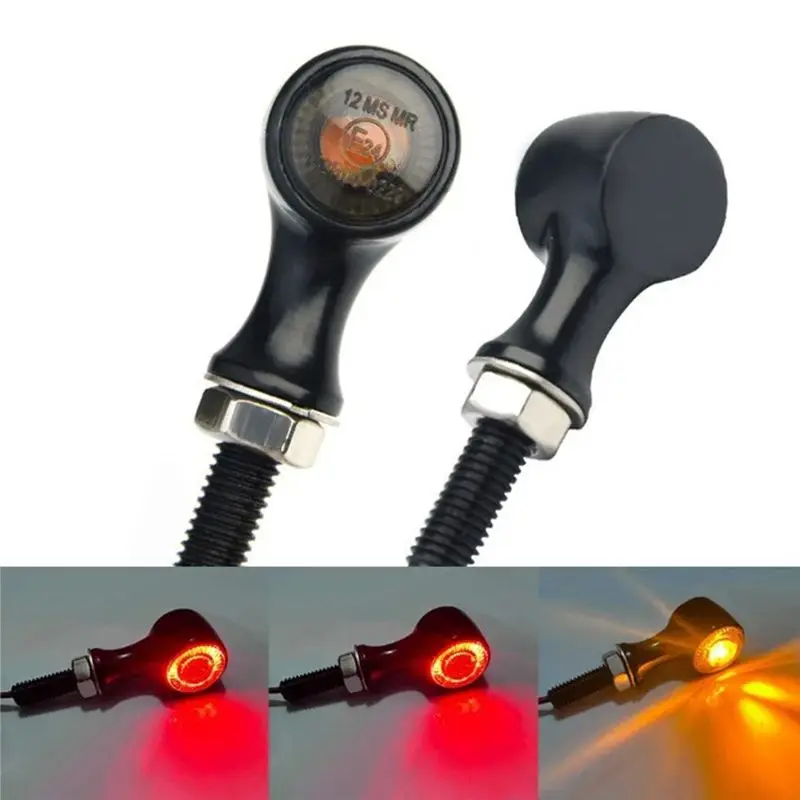 A21F-2Pcs Motorcycle 12V Turn Signal Light 4Pin Indicator Light Taillight Lamp Brake Lamp Daul Color Yellow Red Light