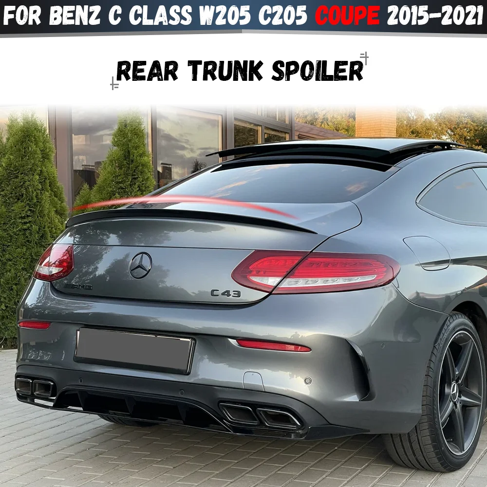

Car Rear Spoiler Splitter Trunk Tail Wing For Mercedes Benz C Class W205 C205 C43 C63 COUPE C200 C300 2015-2021