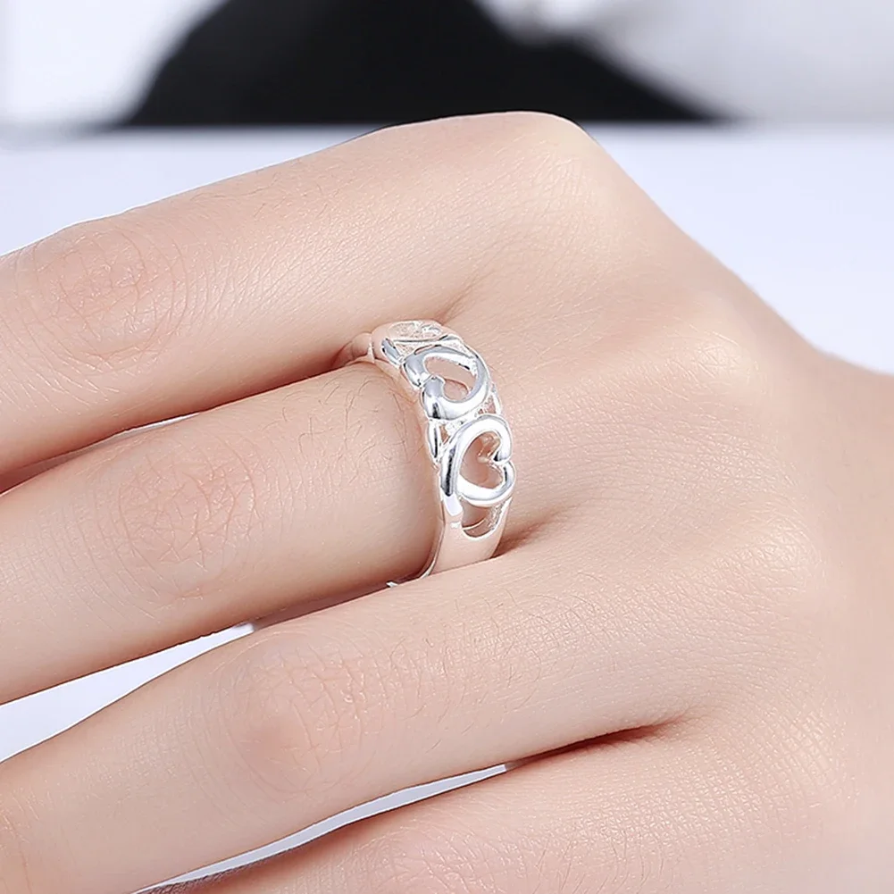 Factory direct 925 Sterling silver Jewelry heart Rings for Women Men Size 7 8 9 Fashion Wedding  Holiday gifts