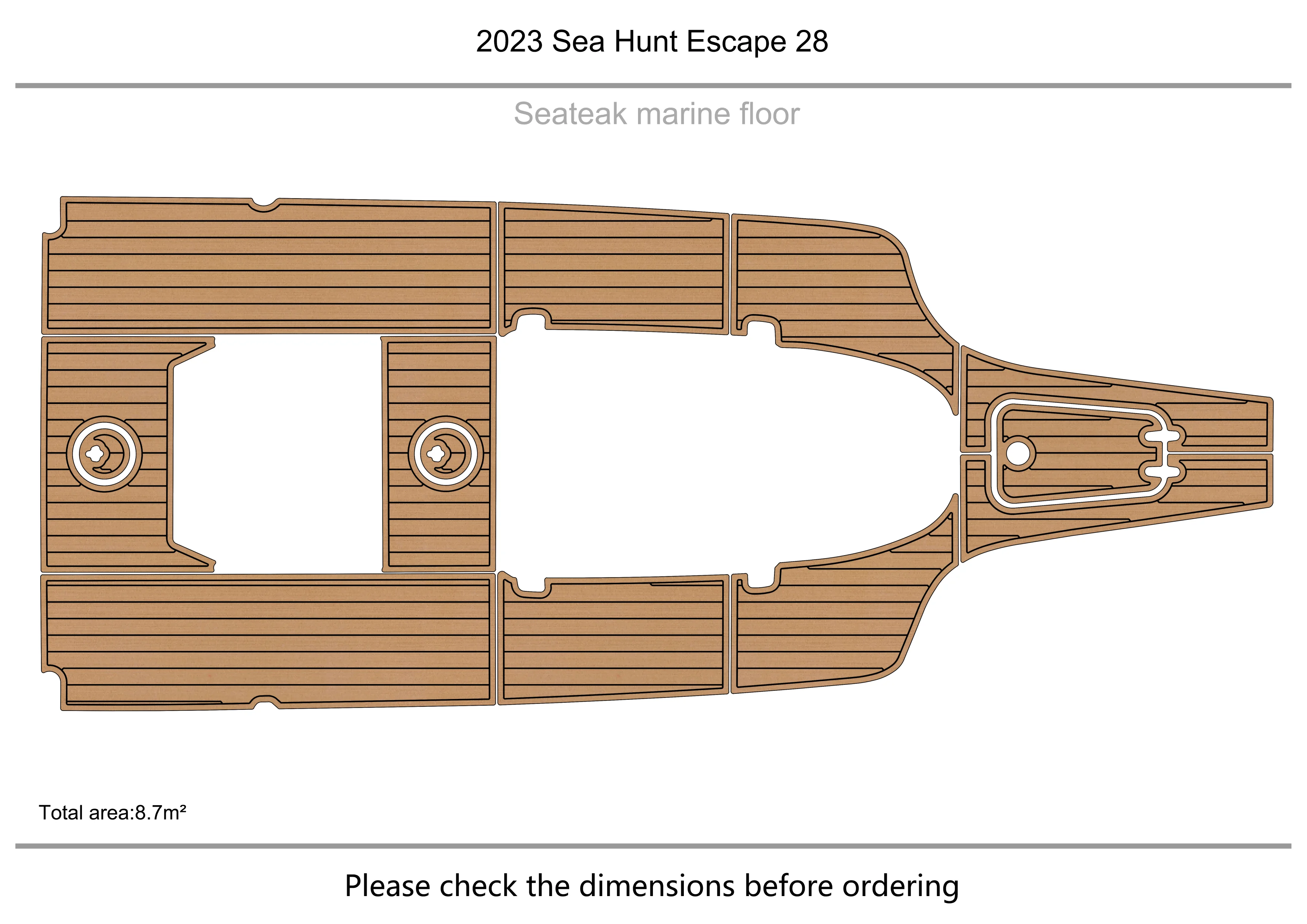 

2023 SEA HUNT ESCAPE 28 Cockpit 1/4" 6mm EVA fAUX carpet Water Ski Yacht Fishing Boat Non-slip mat floor