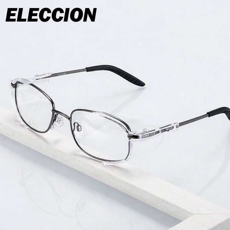 ELECCION Stainless Protection Glasses for Prescription Lenses Men Optical Frame for Personalize Lenses