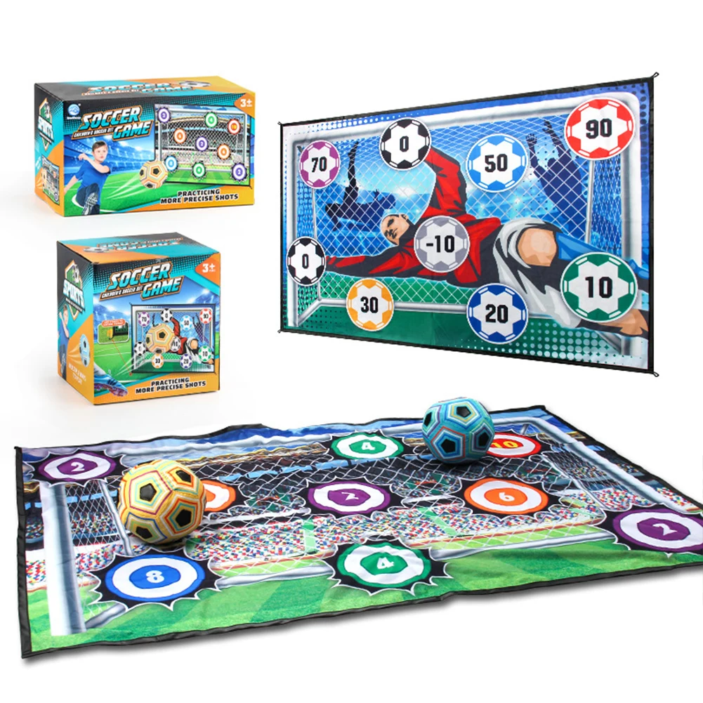 Set di tappetini da calcio da 100 cm con palline adesive Toss Goal Game Set di mini giochi di calcio pieghevoli per bambini Ragazzi Ragazze