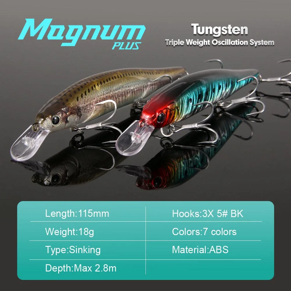 FSTK Sinking Minnow Kanata Fishing Lures 115mm 18g Minnow Crank X80 Tungsten Weight System Saltwater Artificial Bait Max 2.2m