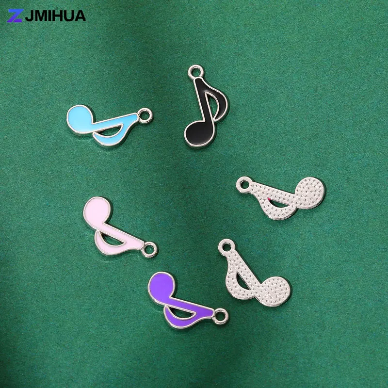 15PCS Gold Color Pendant Enamel Musical Note Charms For Jewelry Making Necklaces Earrings Bracelets DIY Handmade Accessories