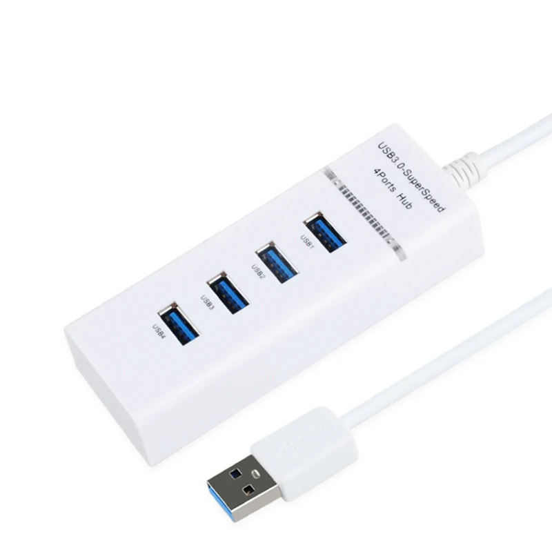 Concentrador USB de alta velocidad para PC, estación de acoplamiento, adaptador divisor para discos duros, ratón y teclado, 5Gbps, 3 0, 4 puertos