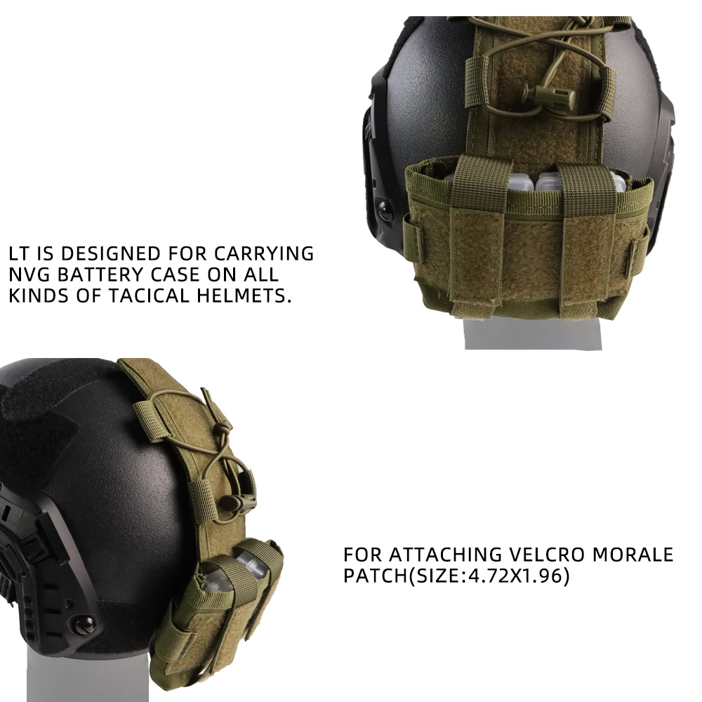 BOOIU Tactical 500D Nylon Helmet Battery Pouch Counterweight Pouch MK2 Helmet Battery Pack Balance Weight Bag