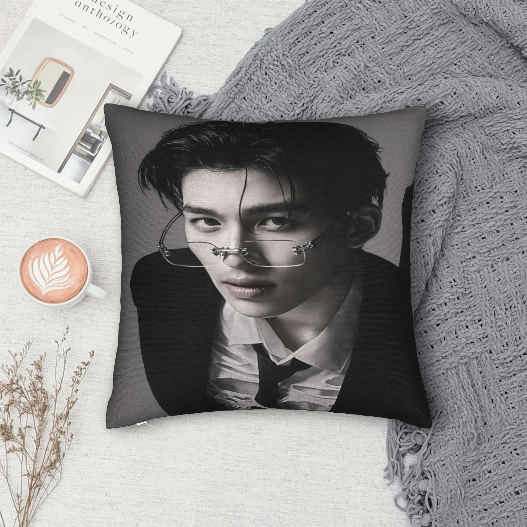 JASP.ER Group Pillow Cover  Print Cushion Cover Kawaii Pillow Case For Living Room Sofa