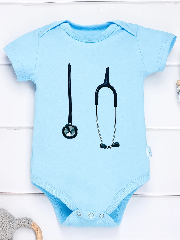 Funny Little Doctor Baby Onesies Cute Popular Style Toddler Girl Jumpsuit Short Sleeve O-neck Cotton Infant Boy Bodysuit