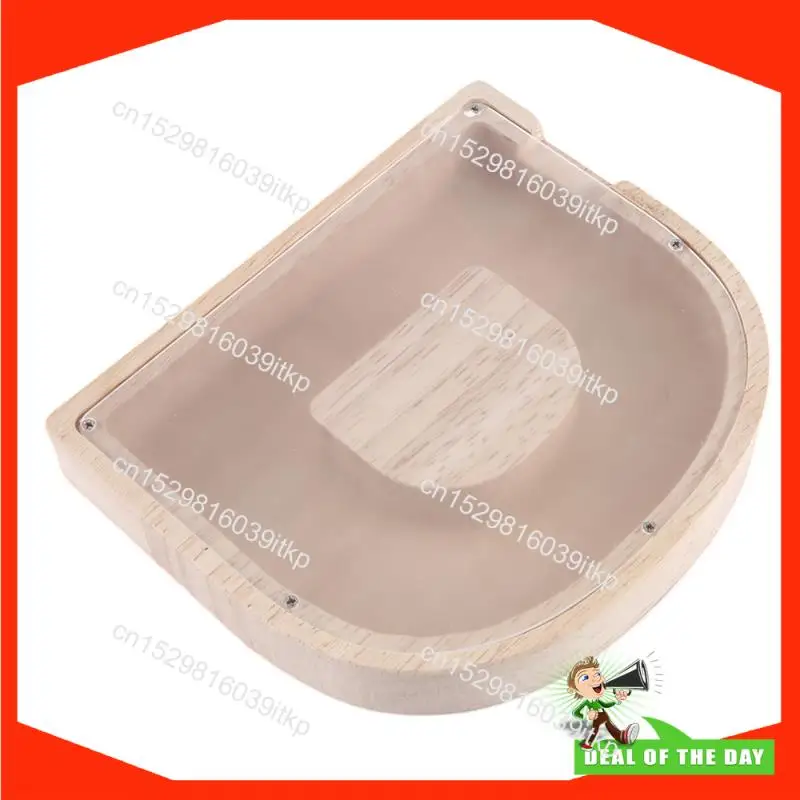 1 أغسطس قطعة من جرة توفير الحروف الخشبية على شكل حروف أبجدية إنجليزية، جرة توفير العملات المعدنية من الزجاج الشفاف D