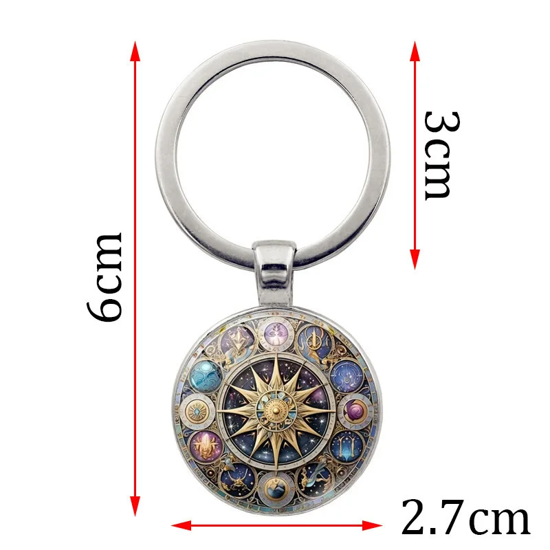 Picture 6: 1PC Trendy Key Ring Sun Moon Constellation Symbols Keychain with Cool Charm, Decorative Accessory for Bags & Backpacks Gift