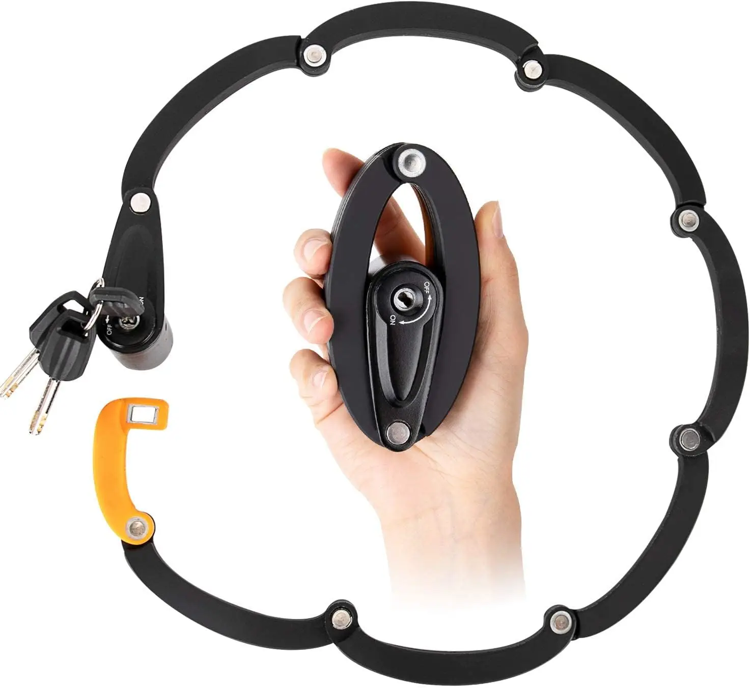 

Складной велосипедный замок 35 футов, сверхпрочный стальной цепной замок с кронштейном и 3 ключами для горных, городских велосипедов, скутеров, мотоциклов