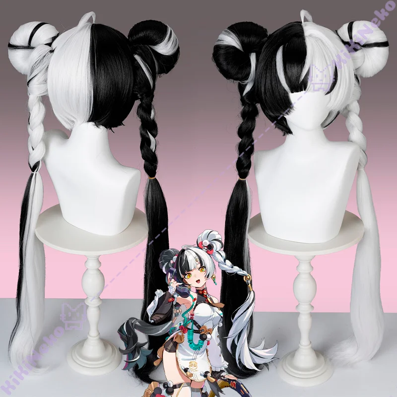 

Zenless Zone Zero Dialyn Cosplay Wig Game LiuYin Cosplay Wig Bun Form Double PonyTails For Party Hallowmas Adult Stage Role Play