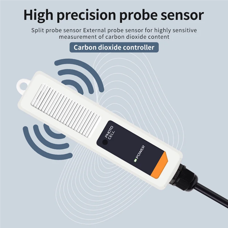 A005-Digital Carbon Dioxide Controller CO2 Monitor NDIR Sensing Probe 0-5000Ppm Concentration Tester For Greenhouse Plant