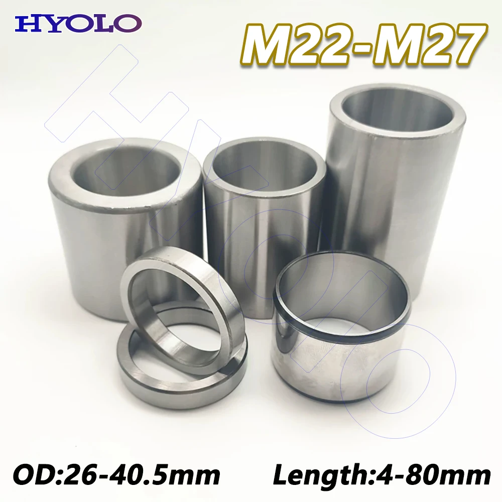 M22-M27 Bearing Steel Shaft Sleeve Industrial Wear Resistant Hollow Bushing OD 26-40.5mm L 4-80mm