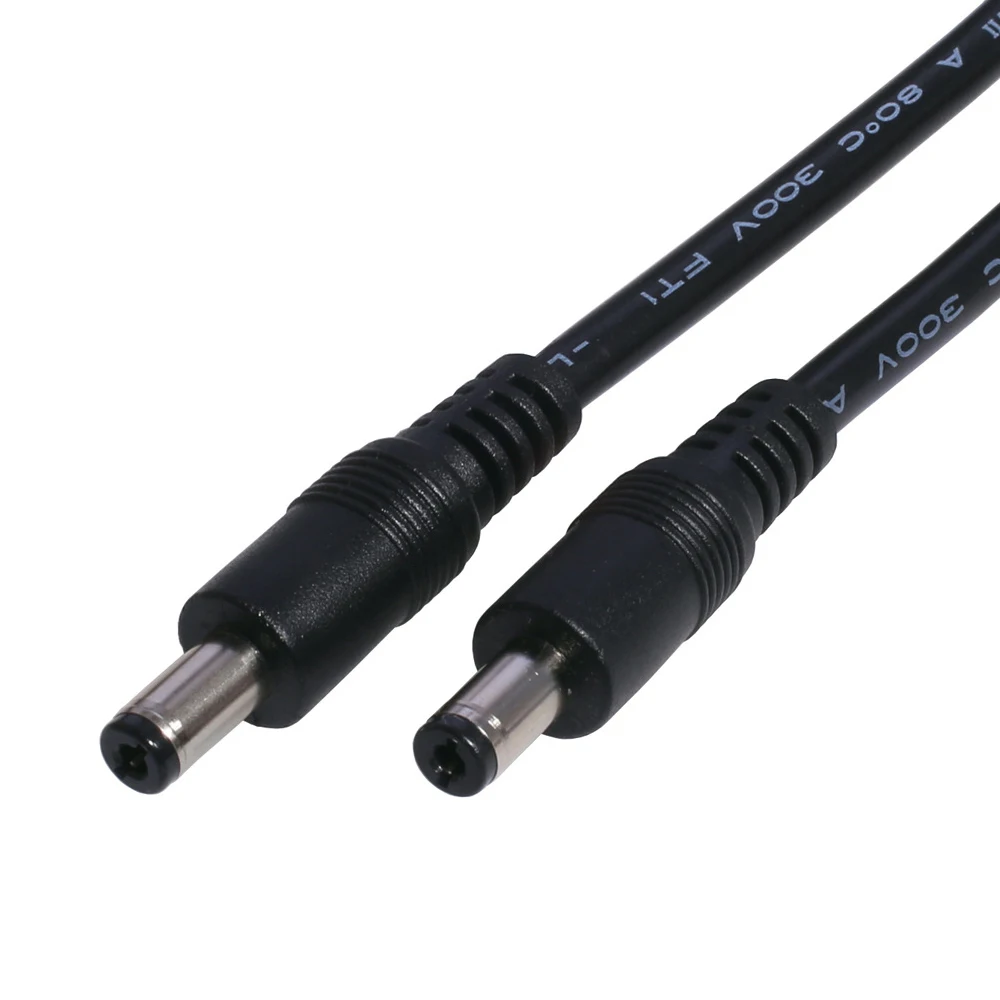 18AWG DC priz 5.5x2.1mm erkek 5.5x2.1mm erkek CCTV adaptör bağlantı kablosu 12V 10A güç uzatma kabloları 0.5m/1m