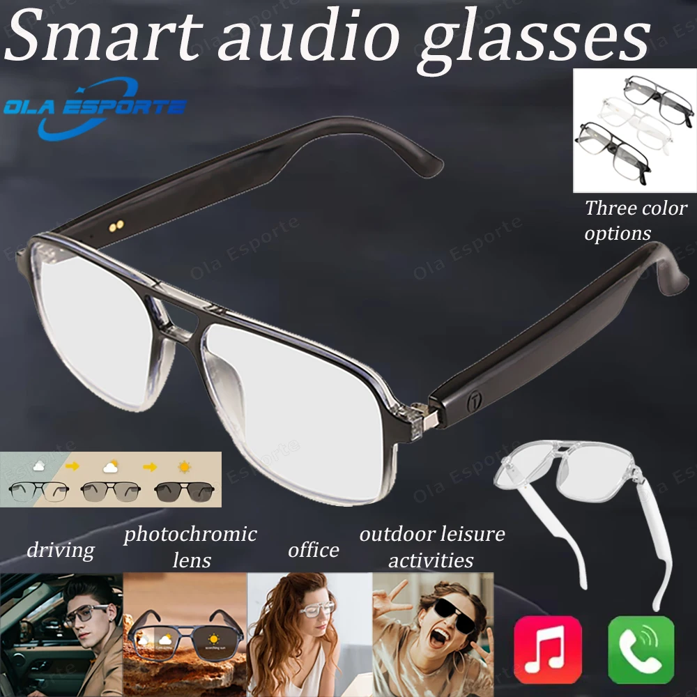 

Новые умные очки, фотохромные Bluetooth, беспроводная связь громкой связи, аудио, многофункциональные умные очки для вождения, мужские и женские очки