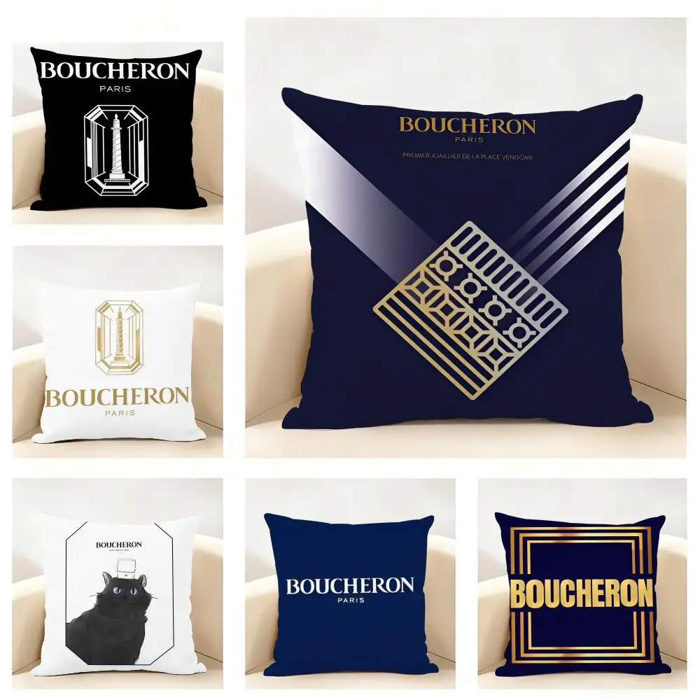 Jewelry B-Boucheron Brand Cushion Cover Linen Pillowcase Soft  for Sofa Bed Home Room Decor