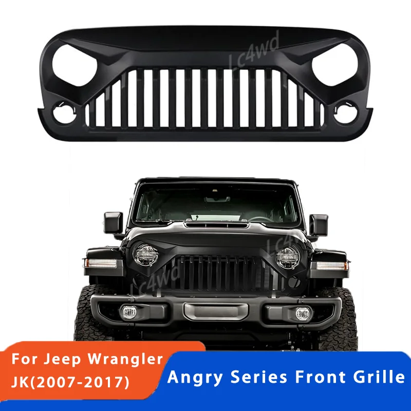 

LC4WD 4x4 exterior Accessories Angry Grille Front Racing Grill For Jeep Wrangler JK(2007-2017) Black Blue Red White