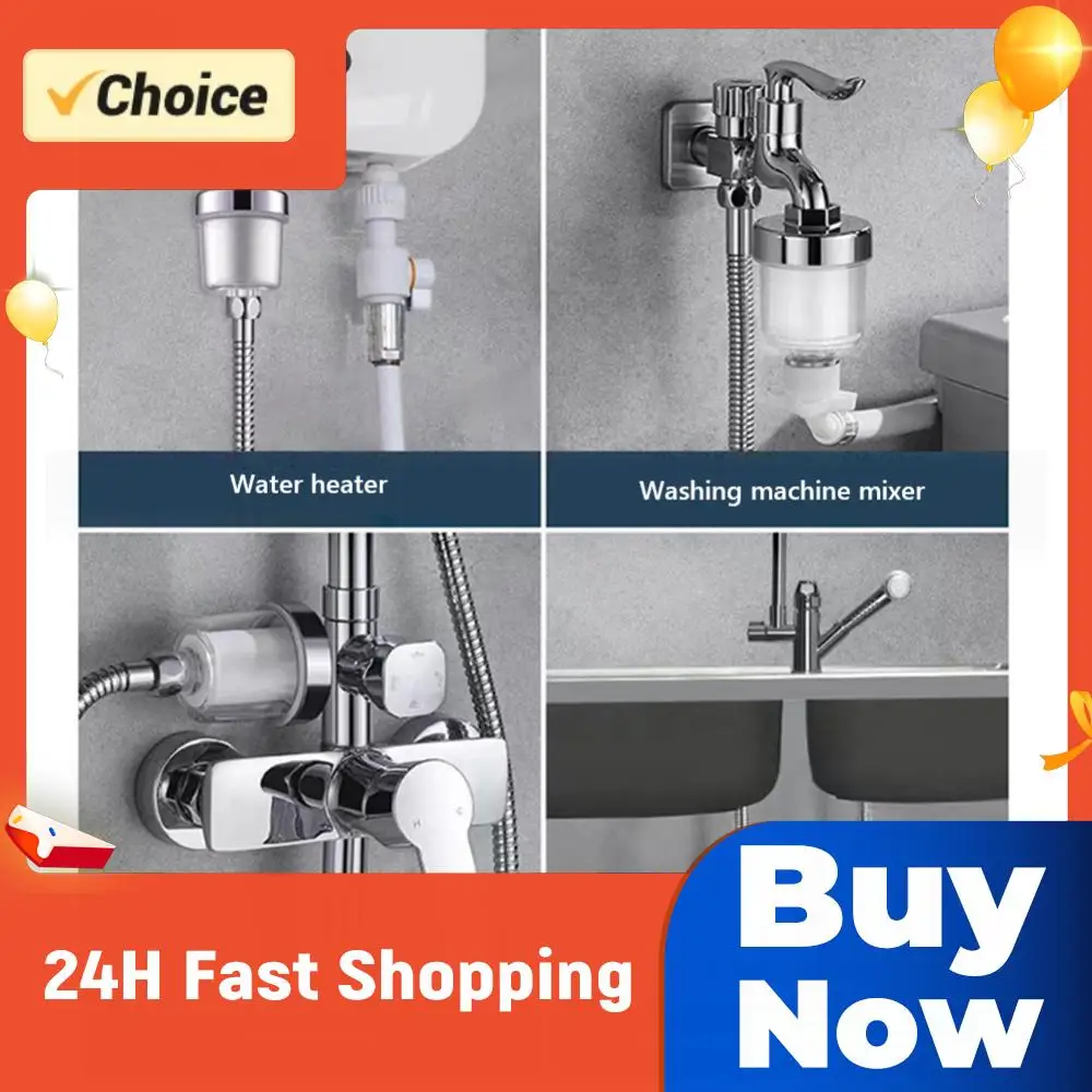 

Hard Water Softener Transparent Bathroom Filtration System 3.5x2.4in Household Water Filter for Improving Skin Hair Nails Health