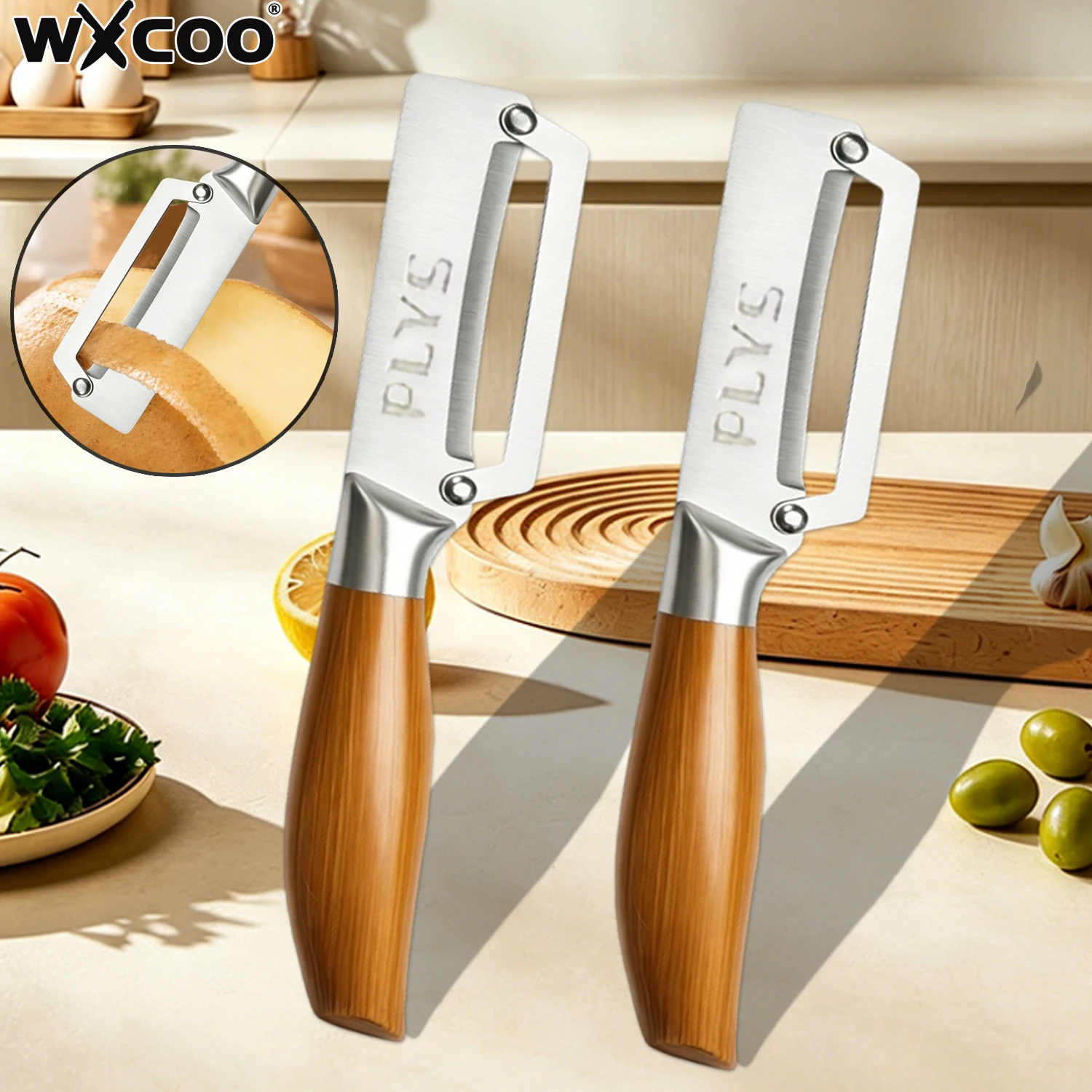 WXCOO Stainless Steel Kitchen Peeler Multi-Function Vegetable Peeler Fruit Paring Slicing Knife Potato Peeler Household Tools