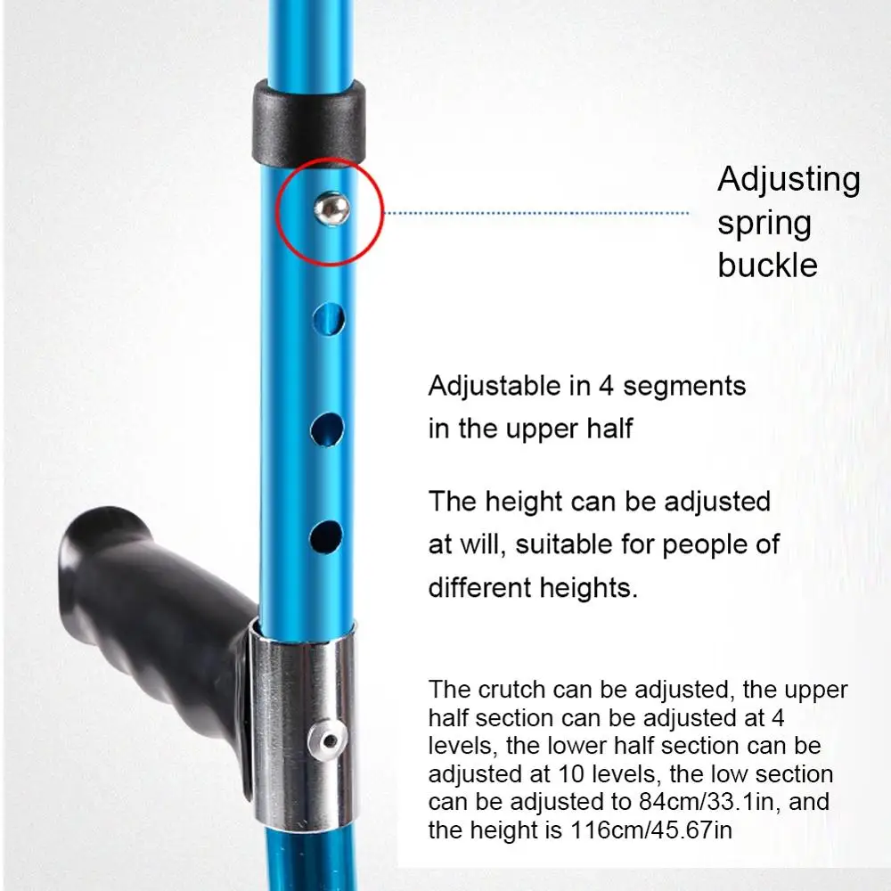 Alloy Folding Crutch Adjustable Telescopic Underarm Cane Walking Stick  For Elderly Disabled Trekking Multifunction Hiking Canes