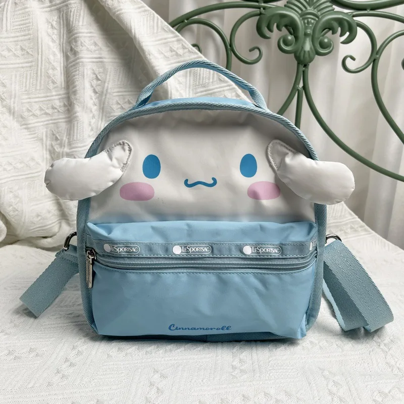 Sanrio MINISO Kawaii Cinnamoroll Cartoon Cute Printed Women's Bag Cute Crossbody Bag Casual Handbag