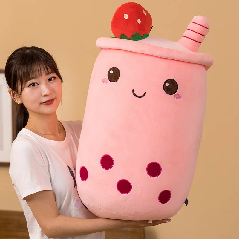 Bubble Tea Plush Toy Boba Plush Milk Boba Tea Plush Cup Shaped Pillow Real Life Food Stuffed Soft Back Cushion Kid Birthday Gift