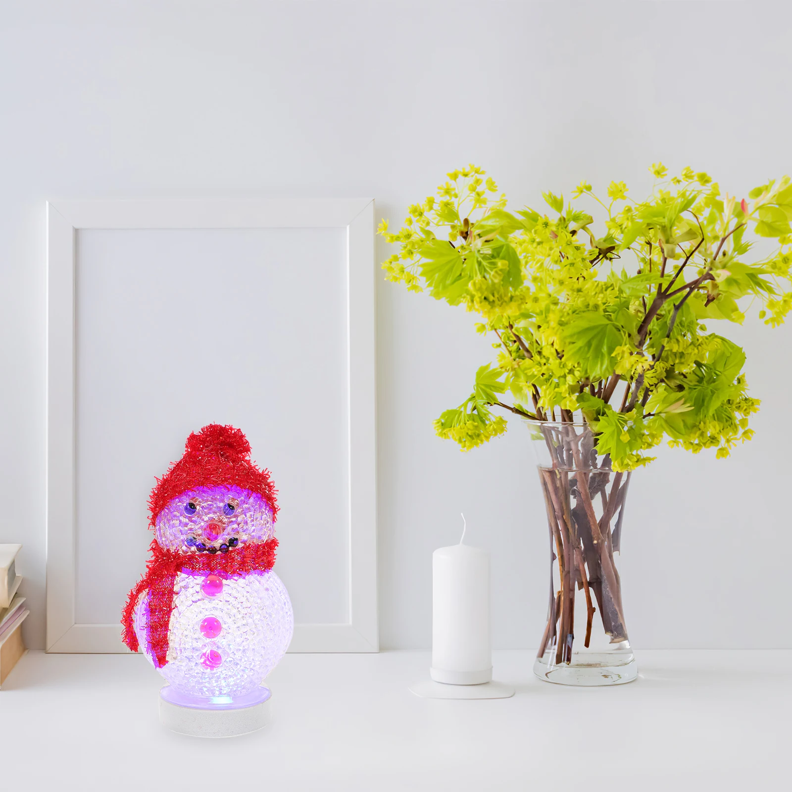 

2Pcs Snowman Table Night Lights Christmas LED Bedside Lamps Home Decor for Bedroom Living Room Office Christmas LED Light