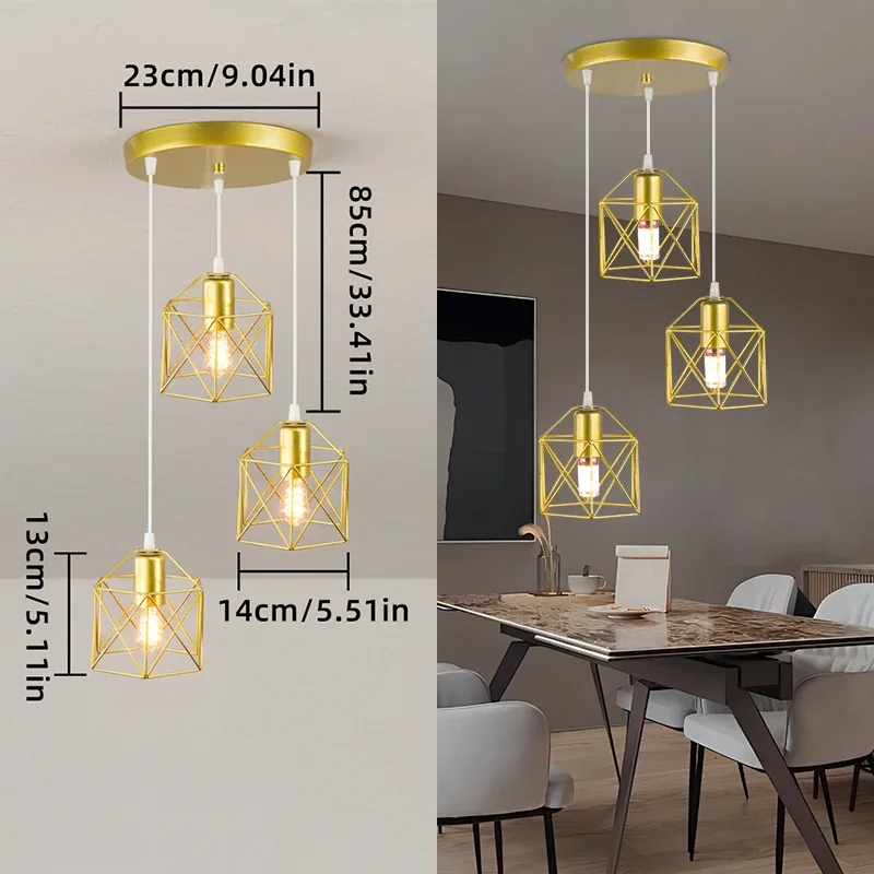 

Промышленный подвесной светильник: современная потолочная лампа с металлическим каркасом для освещения островка или столовой